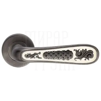 Дверные ручки на розетке Archie Genesis 'Alivio' (20G) черненое серебро / эмаль слоновая кость