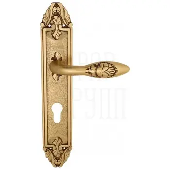 Дверная ручка Venezia 'CASANOVA' на планке PL90 французское золото (cyl)