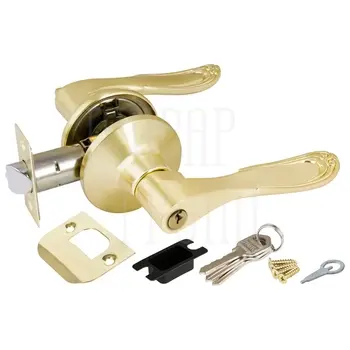 Дверная ручка-защелка Punto (Пунто) DK630 (кл./фик.) матовое золото