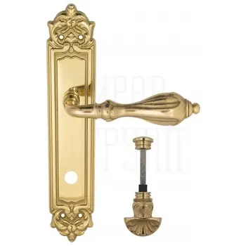 Дверная ручка Venezia 'ANAFESTO' на планке PL96 полированная латунь (wc-4)