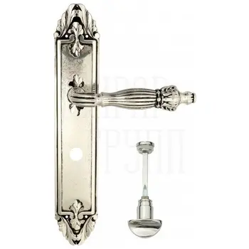 Дверная ручка Venezia 'OLIMPO' на планке PL90 натуральное серебро (wc)