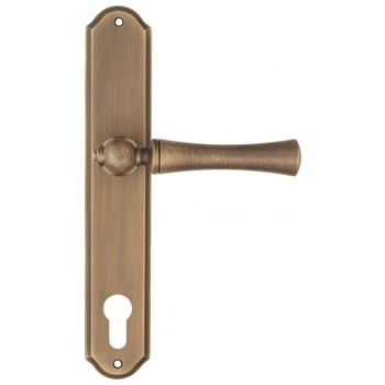 Дверная ручка Fratelli Cattini 'FOGGIA' на планке PL02 матовая бронза (cyl)