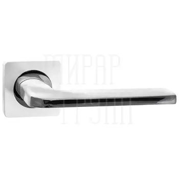 Дверные ручки Renz (Ренц) 'Кераско' INDH 97-02 на квадратной розетке матовый супер белый + полированный хром