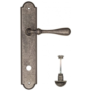 Дверная ручка Fratelli Cattini 'RETRO' на планке PL257 античное серебро (wc-2)