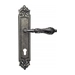 Дверная ручка Venezia "MONTE CRISTO" на планке PL96, античное серебро (cyl)