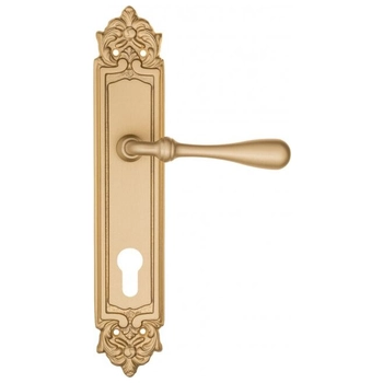 Дверная ручка Fratelli Cattini 'RETRO' на планке PL96 матовая латунь (cyl)