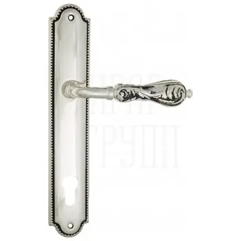 Дверная ручка Venezia 'MONTE CRISTO' на планке PL98 натуральное серебро (cyl)