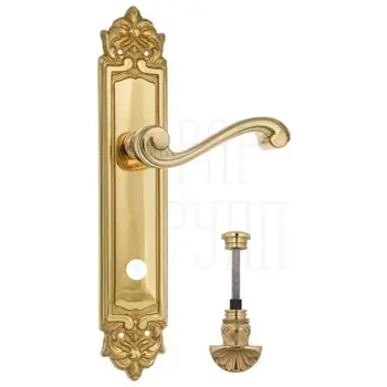 Дверная ручка Venezia 'VIVALDI' на планке PL96 полированная латунь (wc-4)