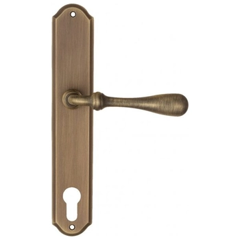 Дверная ручка Fratelli Cattini 'RETRO' на планке PL02 матовая бронза (cyl)
