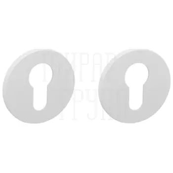 Накладки под цилиндр на тонкой круглой розетке Tupai 4046 5S RT белый