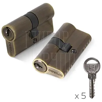 Цилиндровый механизм Fuaro (Фуаро) (100 ZA/60) 1000ZAKey60 mm (25+10+25) бронза