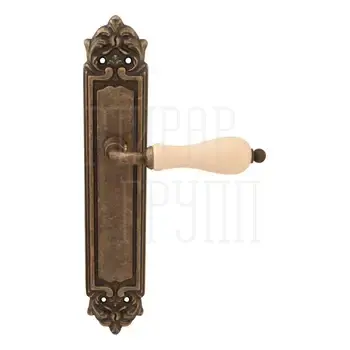 Дверная ручка на планке Melodia 179/229 'Ceramic' + бежевый античная бронза + бежевый