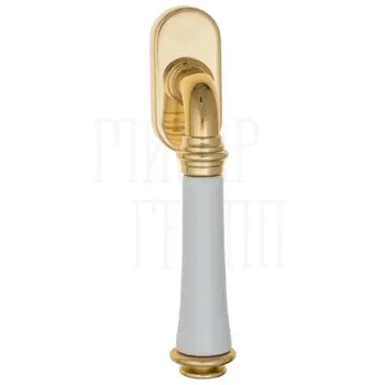 Ручка оконная Fratelli Cattini 'GRACIA CERAMICA BIANCO' FW полированная латунь