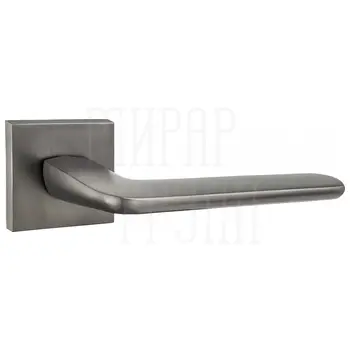 Дверные ручки Puerto (Пуэрто) 'Гляссе', серия SLIM INAL 555-03 (slim) на тонком квадратном основании матовый черный никель