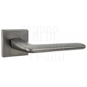 Дверные ручки Puerto (Пуэрто) 'Гляссе', серия SLIM INAL 555-03 (slim) на тонком квадратном основании матовый черный никель