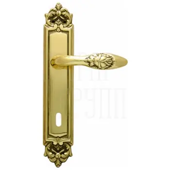 Дверная ручка на планке Melodia 243/229 'Rosa' полированная латунь (key)