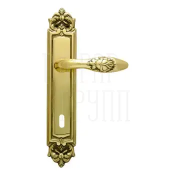 Дверная ручка на планке Melodia 243/229 'Rosa' полированная латунь (key)