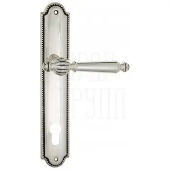 Дверная ручка Venezia 'PELLESTRINA' на планке PL98 натуральное серебро (cyl)