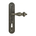 Дверная ручка Extreza "TESLA" (Тесла) 315 на планке PL05, античное серебро (cab) (KEY)