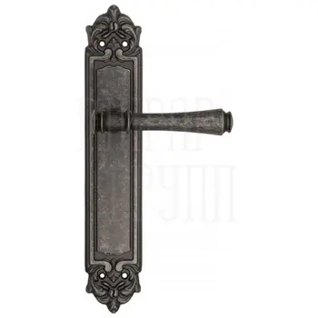 Дверная ручка Venezia 'CALLISTO' на планке PL96 античное серебро