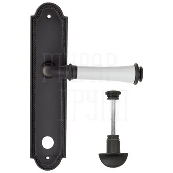 Дверная ручка Fratelli Cattini 'GRACIA CERAMICA BIANCO' на планке PL248 матовый черный (wc-2)