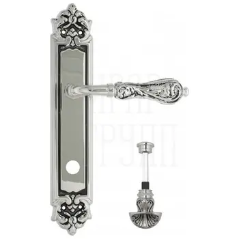 Дверная ручка Venezia 'MONTE CRISTO' на планке PL96 натуральное серебро (wc-4)