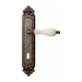 Дверная ручка на планке Melodia 179/229 'Ceramic' + кракелюр, античное серебро (key)