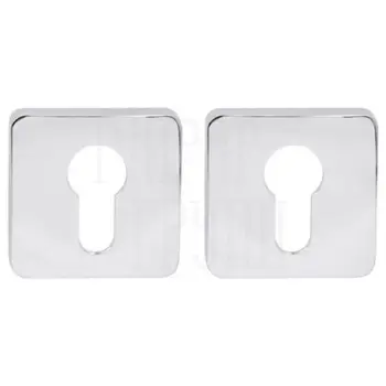 Накладки на квадратной розетке под цилиндр Colombo PT13 полированный хром