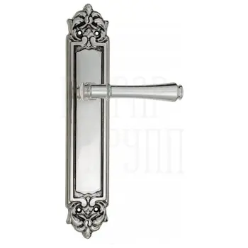 Дверная ручка Venezia 'CALLISTO' на планке PL96 натуральное серебро