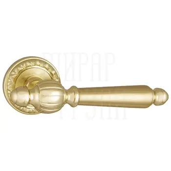 Дверная ручка Punto (Пунто) на круглой розетке 'MADRID' MT матовое золото + золото