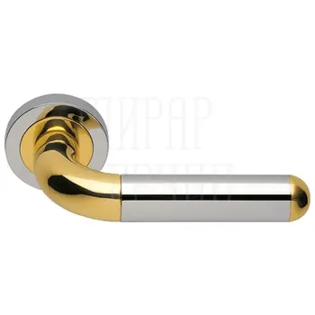 Дверные ручки на розетке Morelli Luxury 'Gavana' полированный хром + золото