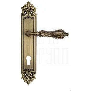 Дверная ручка Venezia 'MONTE CRISTO' на планке PL96 матовая бронза (cyl)