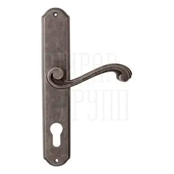 Дверная ручка на планке Melodia 225/131 'Cagliari' античное серебро (cyl)