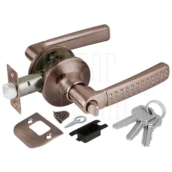 Дверная ручка-защелка Punto (Пунто) DK626 (кл./фик.) медь
