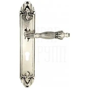 Дверная ручка Venezia 'OLIMPO' на планке PL90 натуральное серебро (cyl)