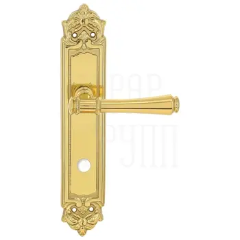 Дверная ручка Extreza 'PIERO' (Пиеро) 326 на планке PL02 полированное золото (wc)