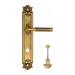 Дверная ручка Venezia 'MOSCA' на планке PL97, французское золото + коричн. (wc)