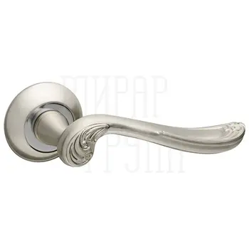 Дверная ручка на круглой розетке Fuaro (Фуаро) 'ART' TL матовый никель + хром