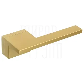 Дверная ручка Extreza Hi-Tech 'Mirano' (Мирано) 138 на прямоугольной розетке R25 матовая латунь