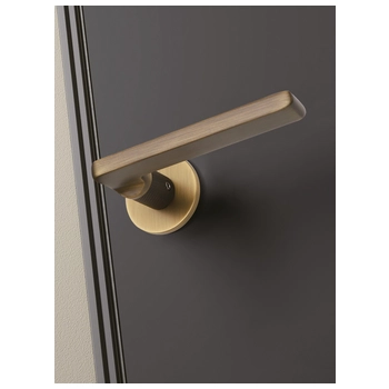 Дверная ручка дизайнерская из латуни Ghobestir 'CITY Collection' C337 на тонком круглом основании матовая бронза