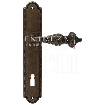 Дверная ручка Extreza 'TESLA' (Тесла) 315 на планке PL03 античная бронза (cab) (KEY)