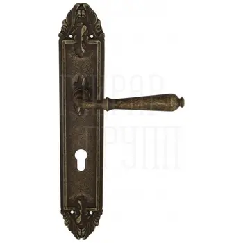 Дверная ручка Venezia 'CLASSIC' на планке PL90 античная бронза (cyl)