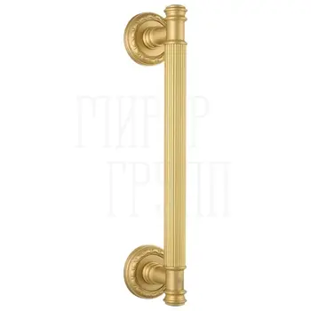 Ручка дверная скоба Extreza 'Benito' (Бенито) 275 мм (225 мм) на круглых розетках R02 матовое золото