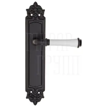 Дверная ручка Fratelli Cattini 'GRACIA CERAMICA BIANCO' на планке PL96 черный