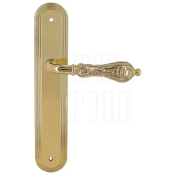 Дверная ручка Extreza 'GRETA' (Грета) 302 на планке PL05 полированное золото